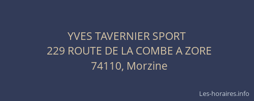 YVES TAVERNIER SPORT