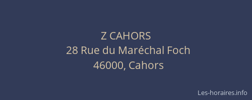 Z CAHORS