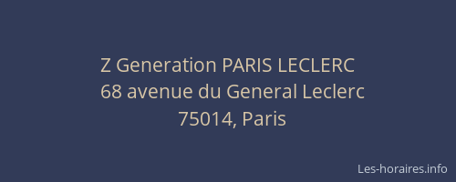 Z Generation PARIS LECLERC