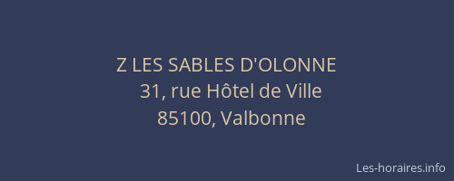 Z LES SABLES D'OLONNE