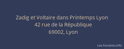 Zadig et Voltaire dans Printemps Lyon