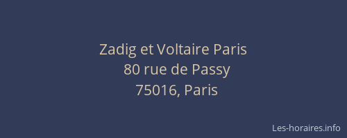 Zadig et Voltaire Paris