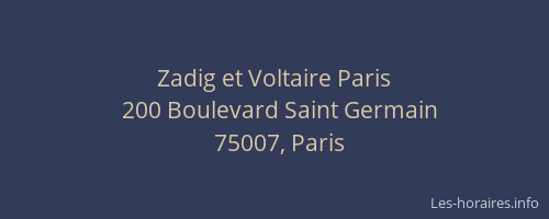 Zadig et Voltaire Paris