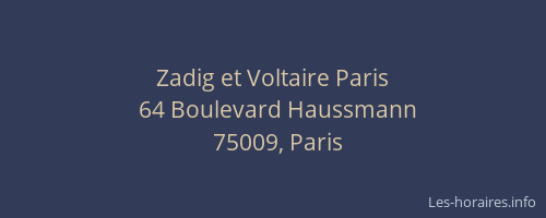 Zadig et Voltaire Paris