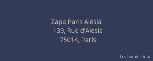 Zapa Paris Alésia
