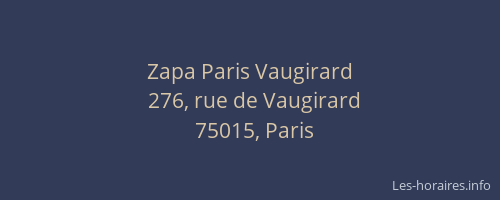 Zapa Paris Vaugirard