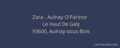 Zara - Aulnay O'Parinor