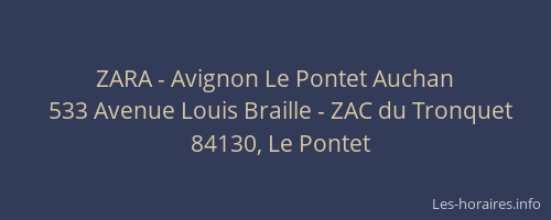 ZARA - Avignon Le Pontet Auchan