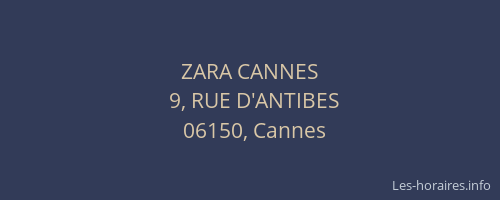 ZARA CANNES