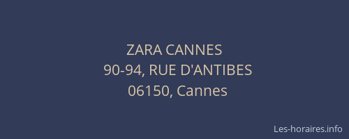 ZARA CANNES
