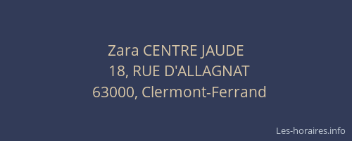 Zara CENTRE JAUDE