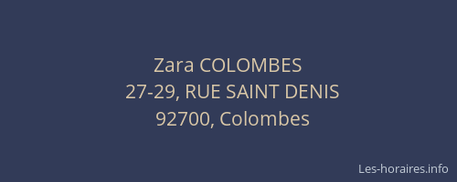 Zara COLOMBES