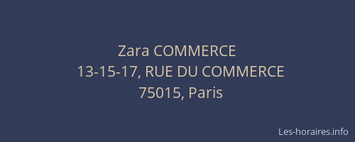 Zara COMMERCE