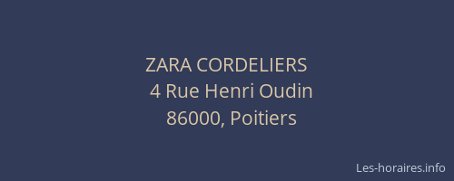 ZARA CORDELIERS