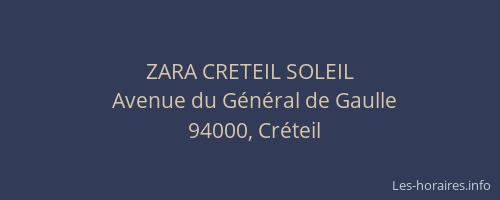 ZARA CRETEIL SOLEIL