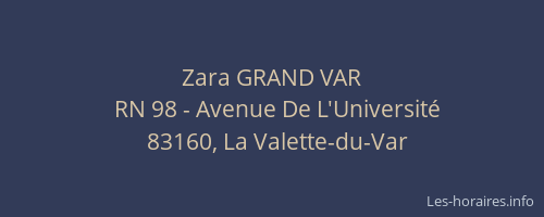 Zara GRAND VAR
