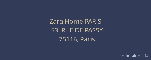 Zara Home PARIS