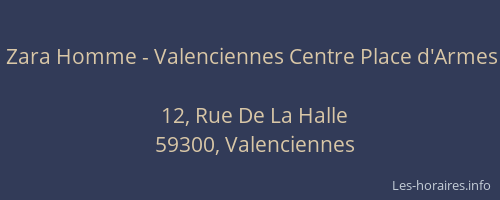 Zara Homme - Valenciennes Centre Place d'Armes