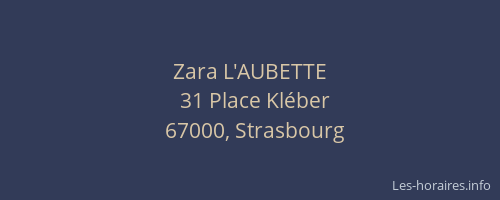 Zara L'AUBETTE
