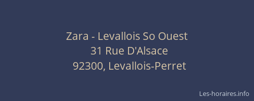 Zara - Levallois So Ouest