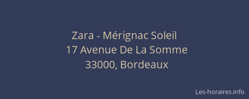 Zara - Mérignac Soleil