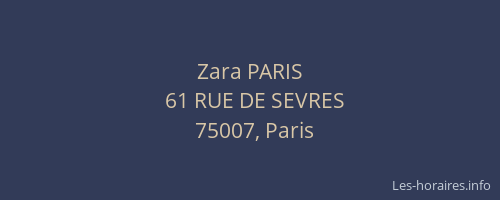 Zara PARIS
