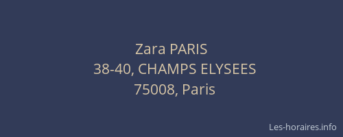 Zara PARIS