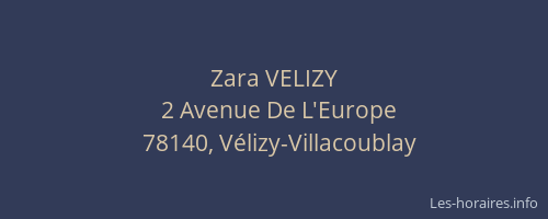 Zara VELIZY