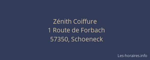 Z&eacute;nith Coiffure