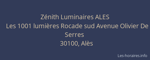 Z&eacute;nith Luminaires ALES