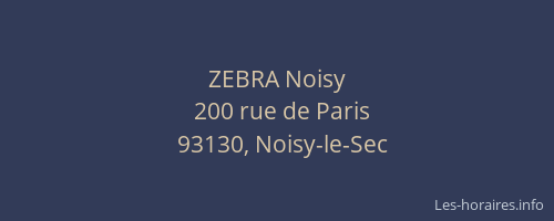 ZEBRA Noisy