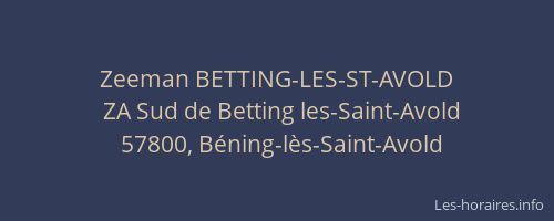 Zeeman BETTING-LES-ST-AVOLD