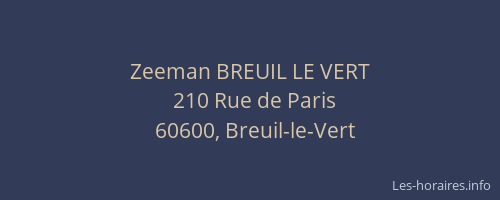 Zeeman BREUIL LE VERT