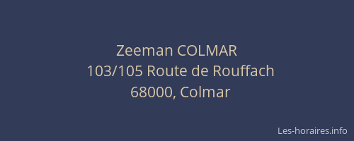 Zeeman COLMAR