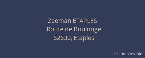 Zeeman ETAPLES