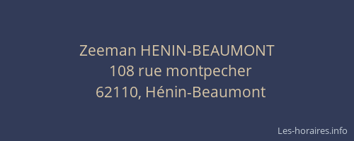 Zeeman HENIN-BEAUMONT