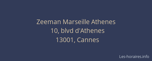 Zeeman Marseille Athenes