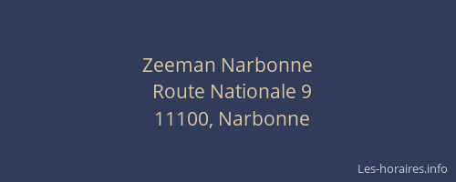 Zeeman Narbonne