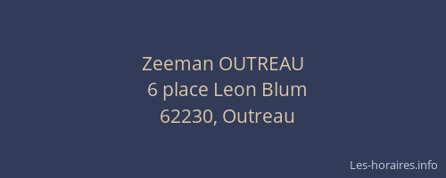 Zeeman OUTREAU