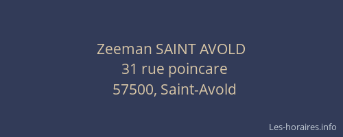 Zeeman SAINT AVOLD