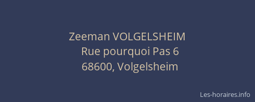 Zeeman VOLGELSHEIM