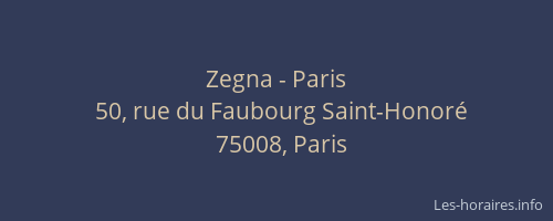 Zegna - Paris