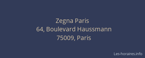 Zegna Paris