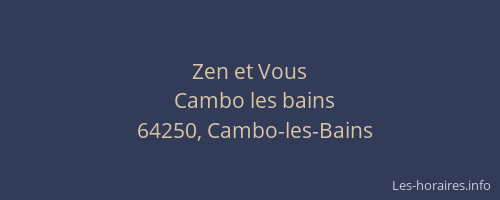 Zen et Vous