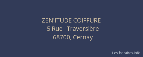 ZEN'ITUDE COIFFURE
