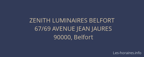 ZENITH LUMINAIRES BELFORT
