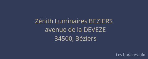 Zénith Luminaires BEZIERS
