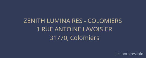 ZENITH LUMINAIRES - COLOMIERS