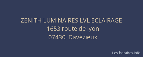 ZENITH LUMINAIRES LVL ECLAIRAGE