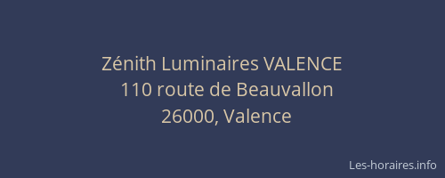 Zénith Luminaires VALENCE